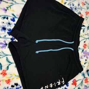 FRIENDS Black Shorts with Blue Accents